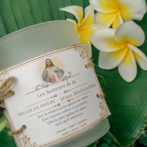 <strong>Bougie de prière Jésus Miséricordieux </strong>– Pour apaiser le cœur, accueillir le pardon et s’ouvrir à l’amour inconditionnel