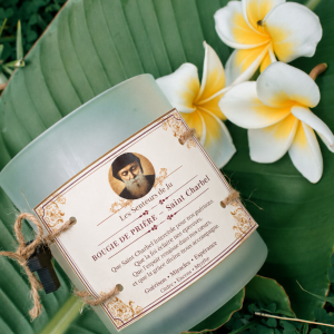 <strong>Bougie de prière Saint Charbel</strong> – Pour implorer la guérison, accueillir les grâces divines et garder espoir en un miracle